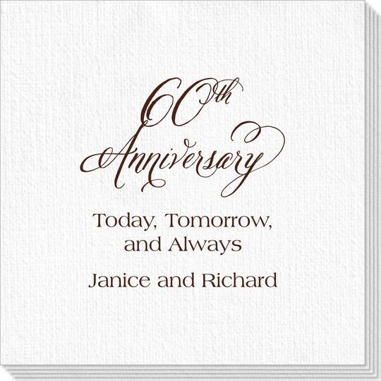 Elegant 60th Anniversary Deville Napkins